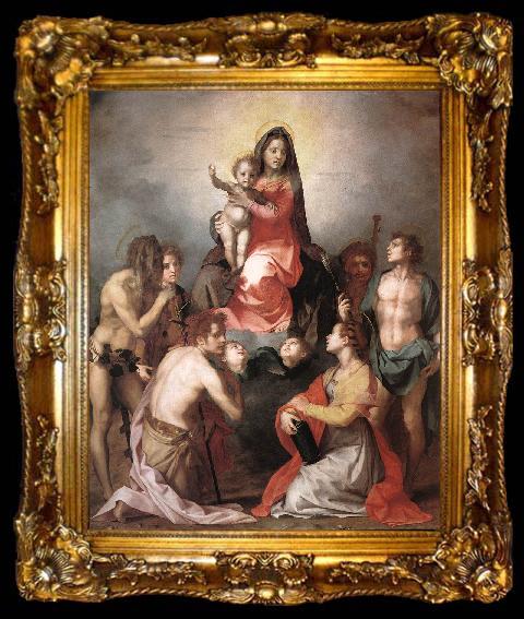 framed  Andrea del Sarto Madonna in Glory and Saints, ta009-2